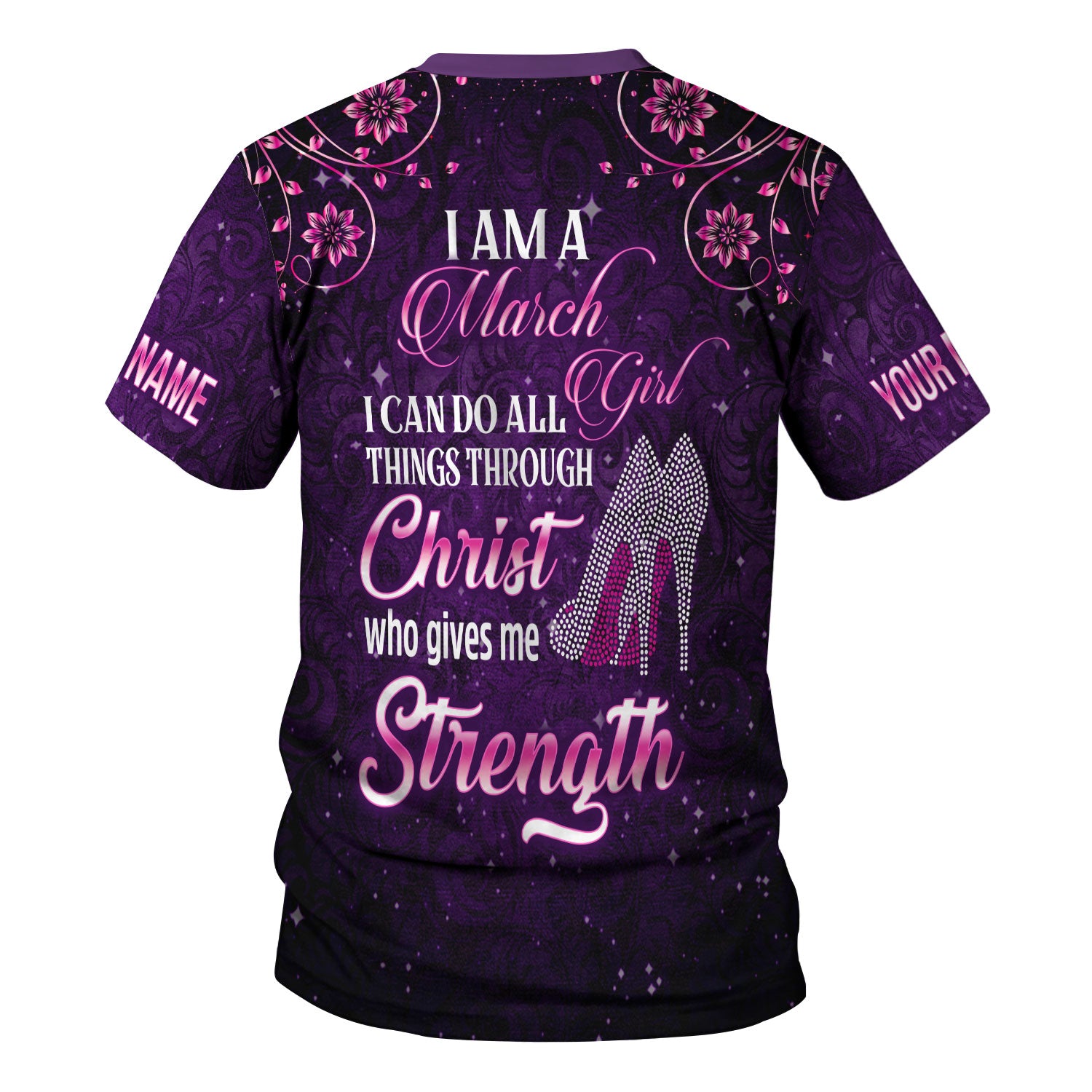 CustomsPig Personalized T-Shirt I Am A March Girl All Over Printed