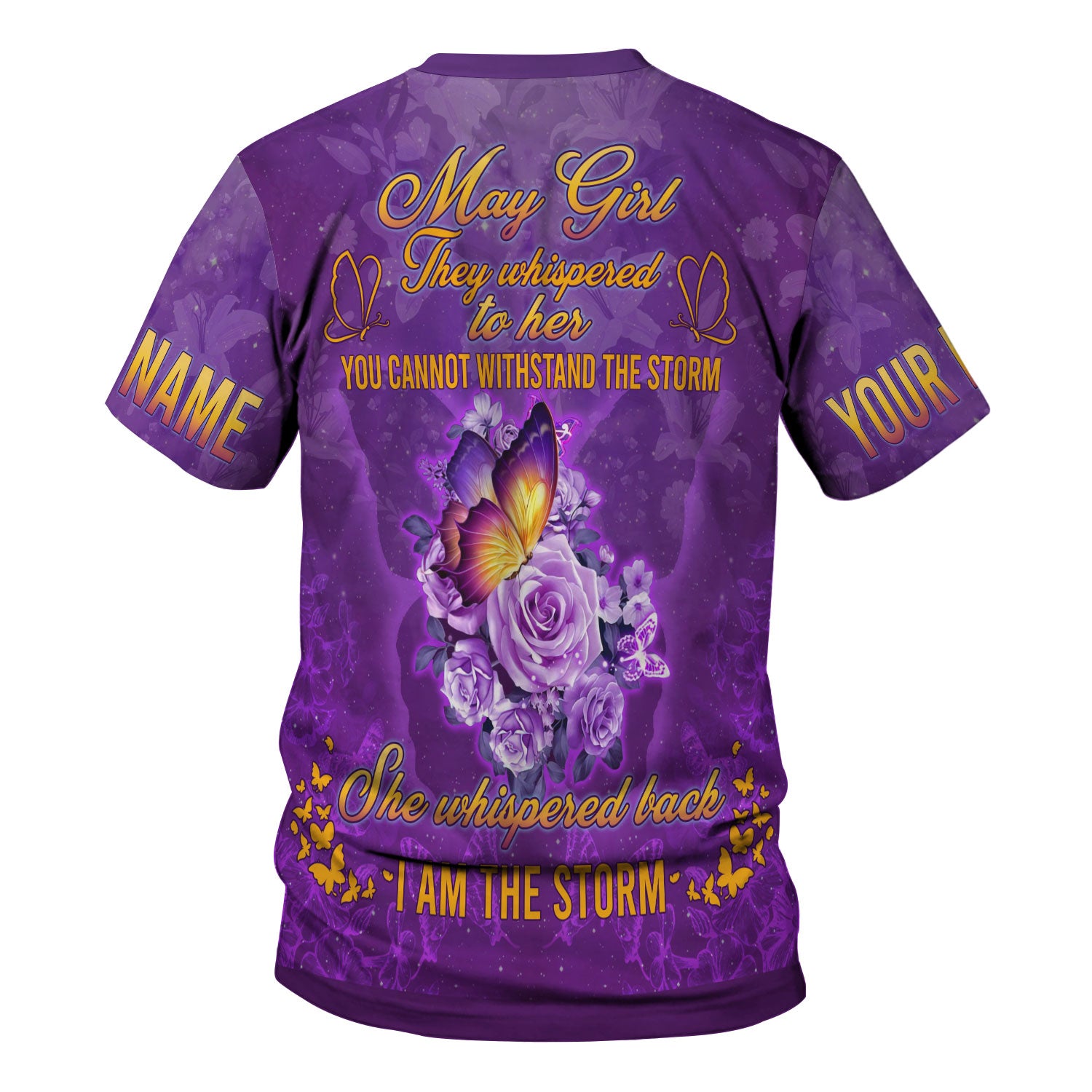 CustomsPig Personalized T-Shirt May Girl All Over Printed