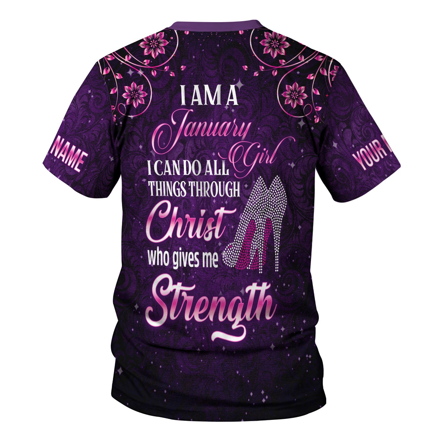 CustomsPig Personalized T-Shirt I Am A January Girl All Over Printed