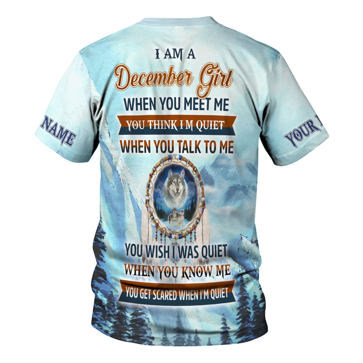 CustomsPig Personalized T-shirt I Am A December Girl All Over Printed