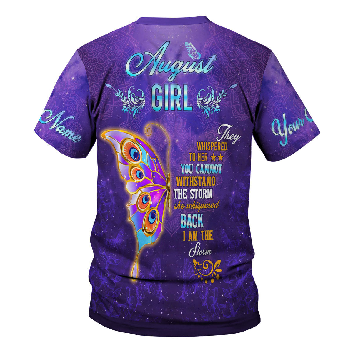CustomsPig Personalized Tops August Girl All Over Printed