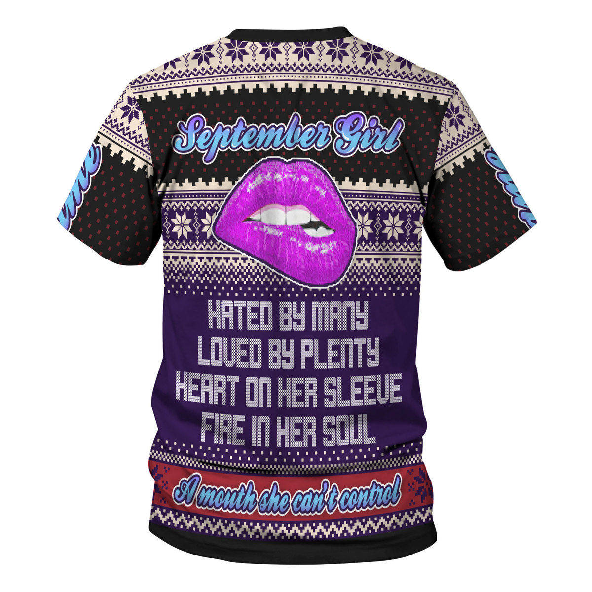 CustomsPig Personalized T-shirt A Queen Was Born In September All Over Printed