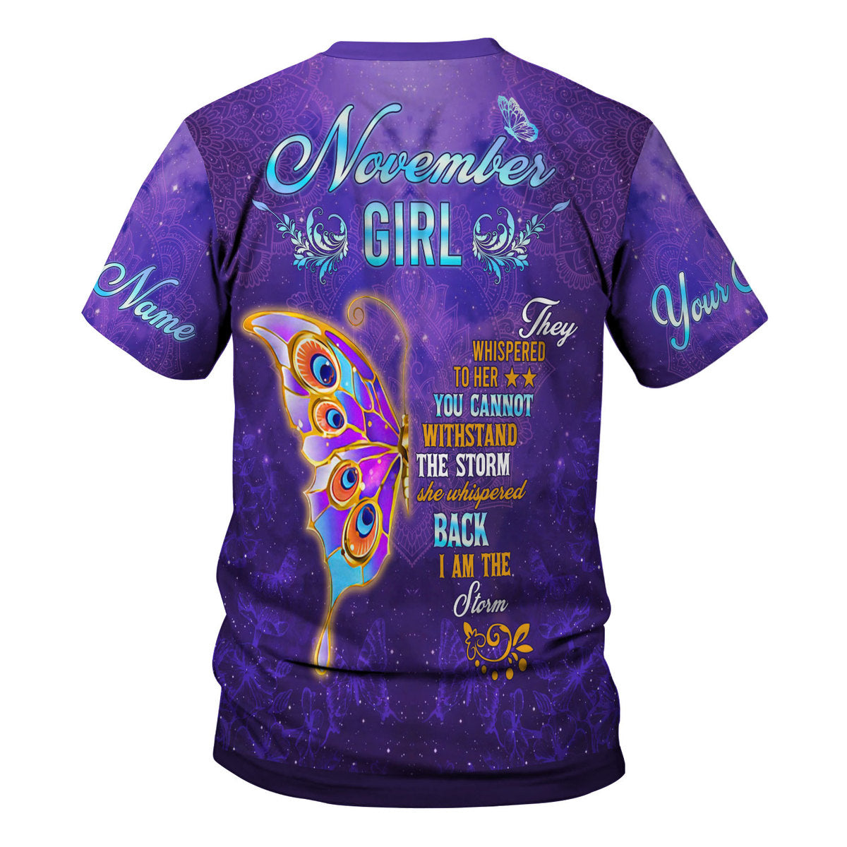 CustomsPig Personalized Tops November Girl All Over Printed
