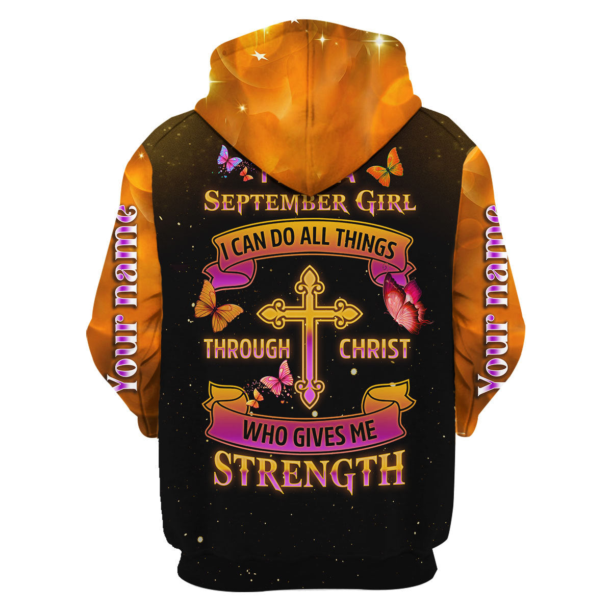 CustomsPig Personalized Zip Hoodie I Am A September Girl All Over Printed