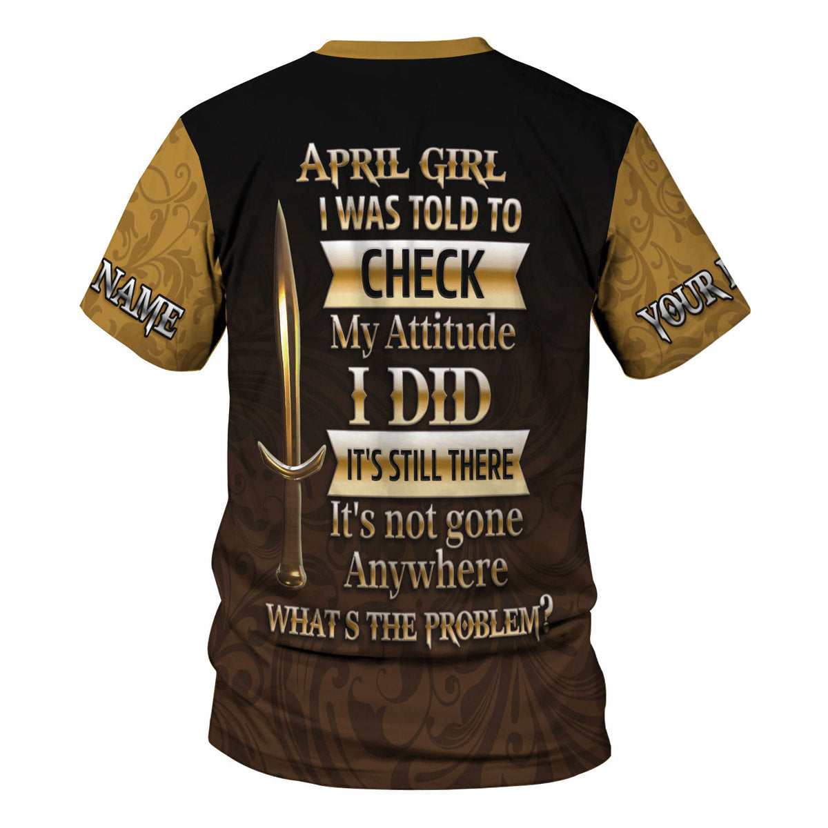 CustomsPig Personalized T-Shirt I'm An April Girl All Over Printed