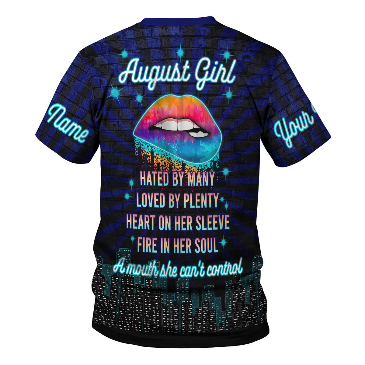 CustomsPig Personalized T-Shirt August Girl All Over Printed