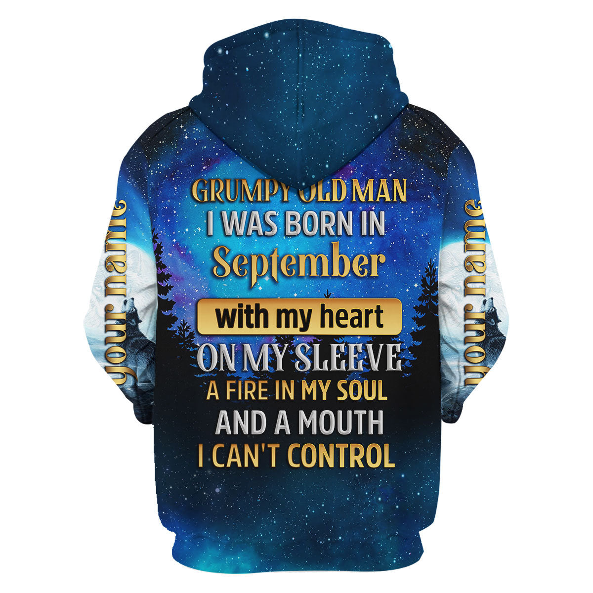 CustomsPig Personalized Hoodie I Was Born In September All Over Printed