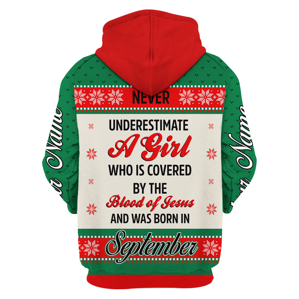 CustomsPig Personalized Zip Hoodie September Girl All Over Printed