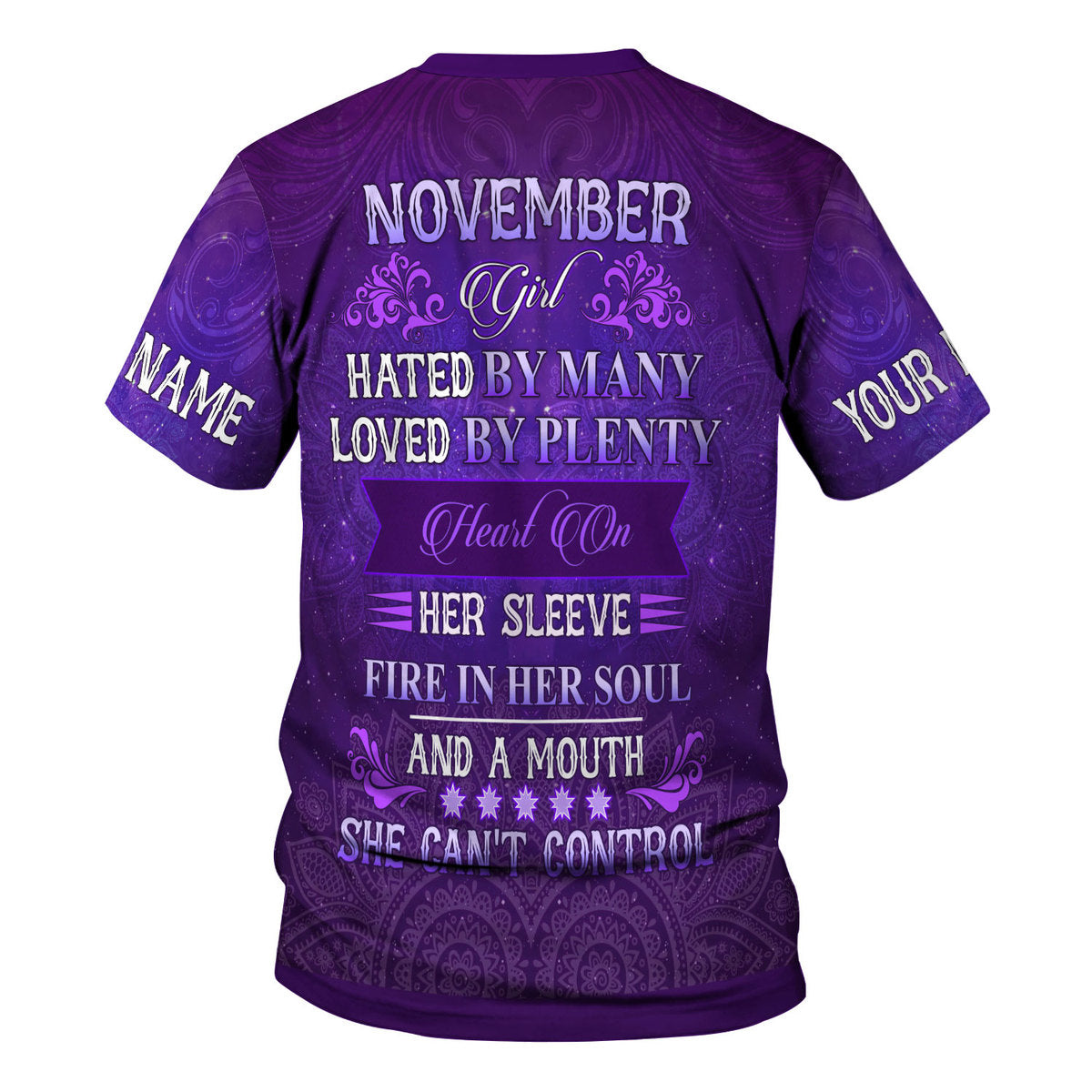 CustomsPig Personalized T-shirt November Girl All Over Printed