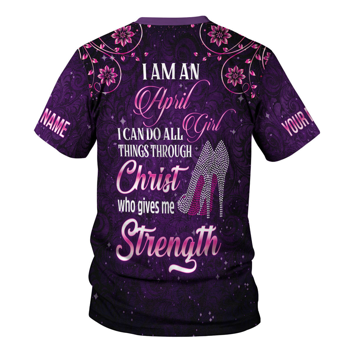 CustomsPig Personalized T-Shirt I Am An April Girl All Over Printed