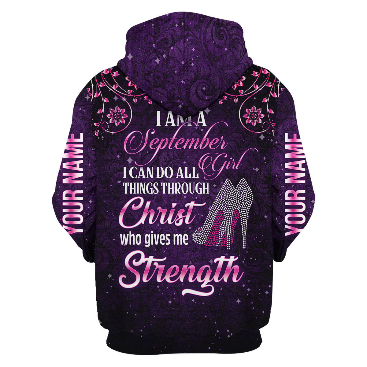 CustomsPig Personalized Hoodie I Am A September Girl All Over Printed