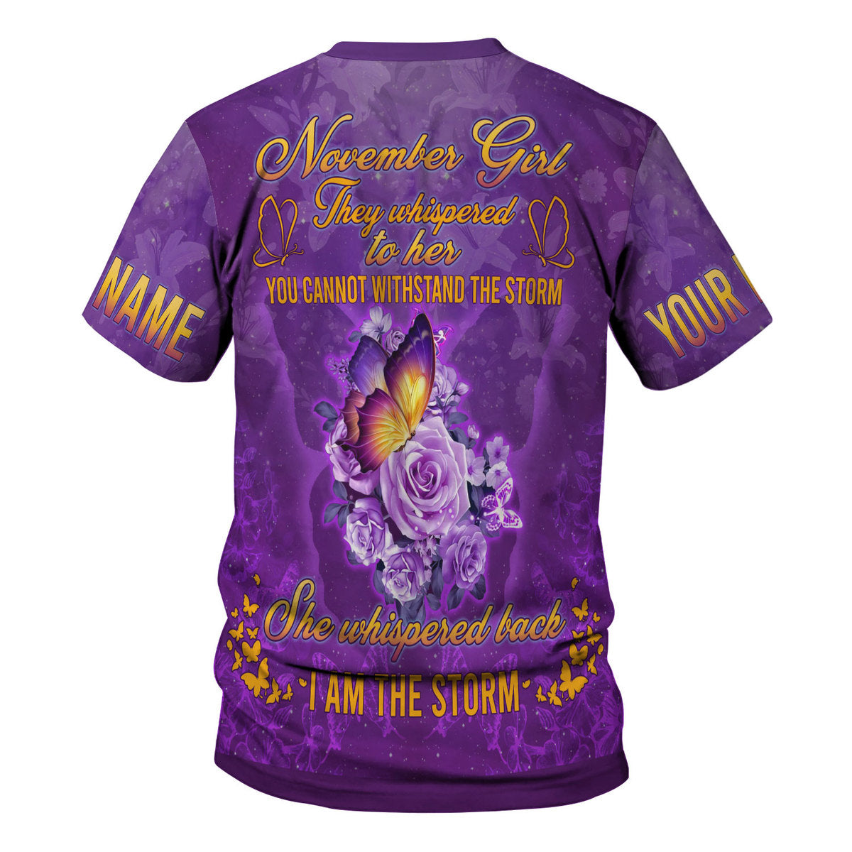 CustomsPig Personalized Tops November Girl All Over Printed