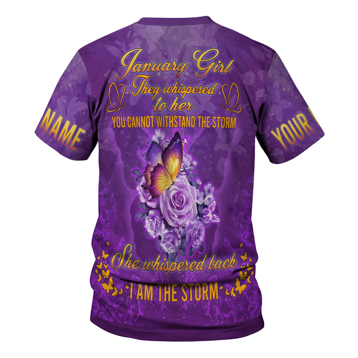 CustomsPig Personalized Tops January Girl  All Over Printed