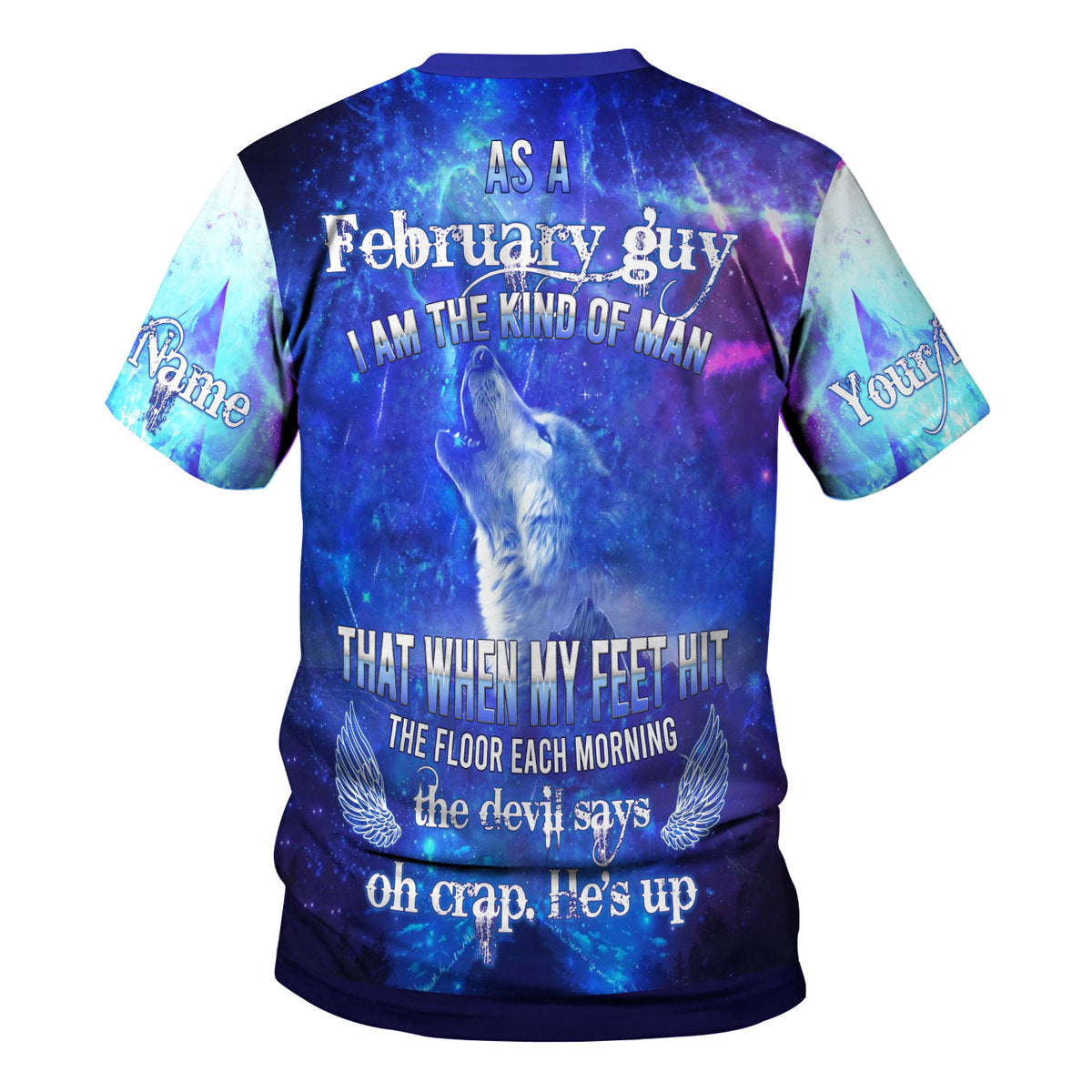 CustomsPig Personalized T-Shirt February Guy He's Up All Over Printed