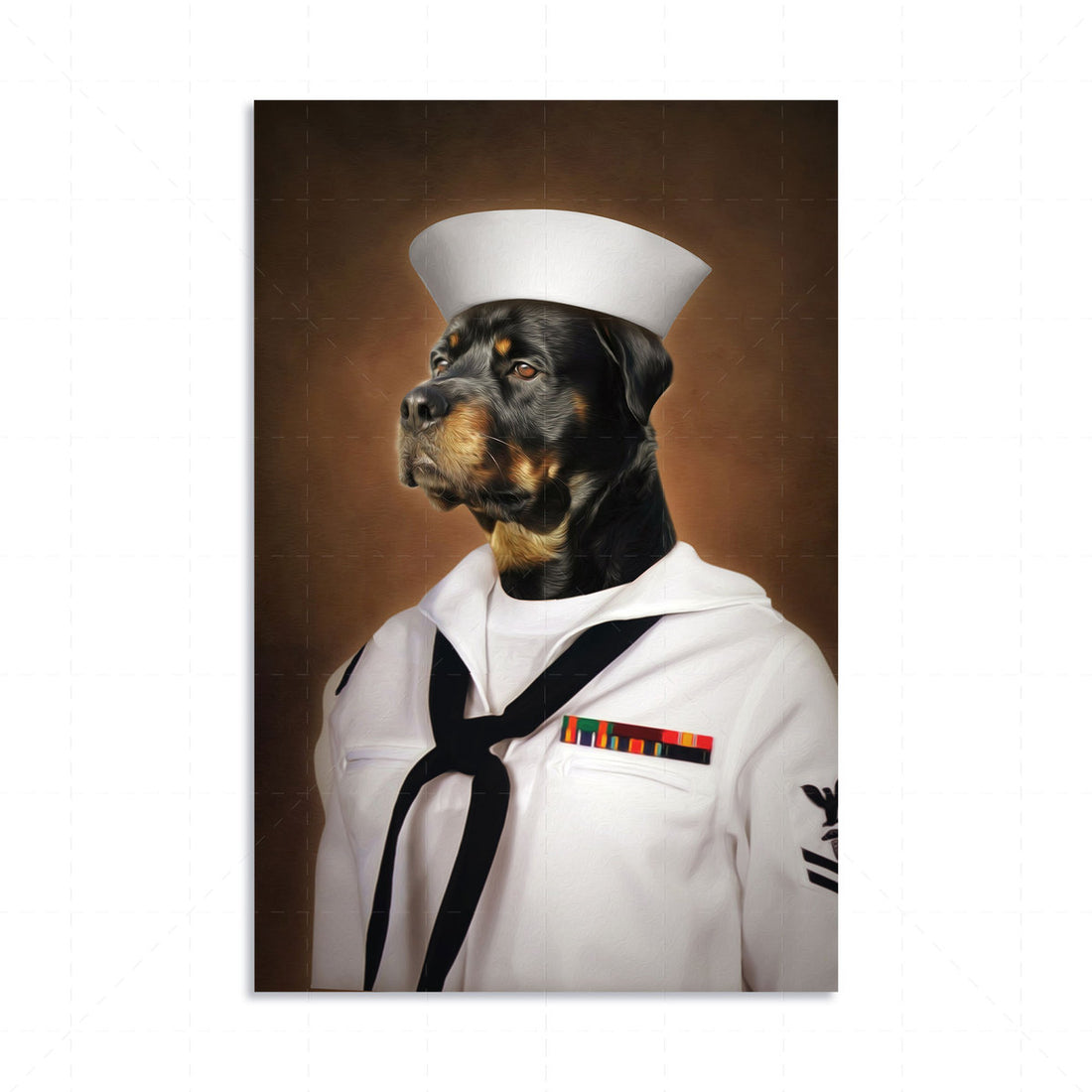 Customized Pet Photo Canvas - US Navy Enlisted Dress Uniform