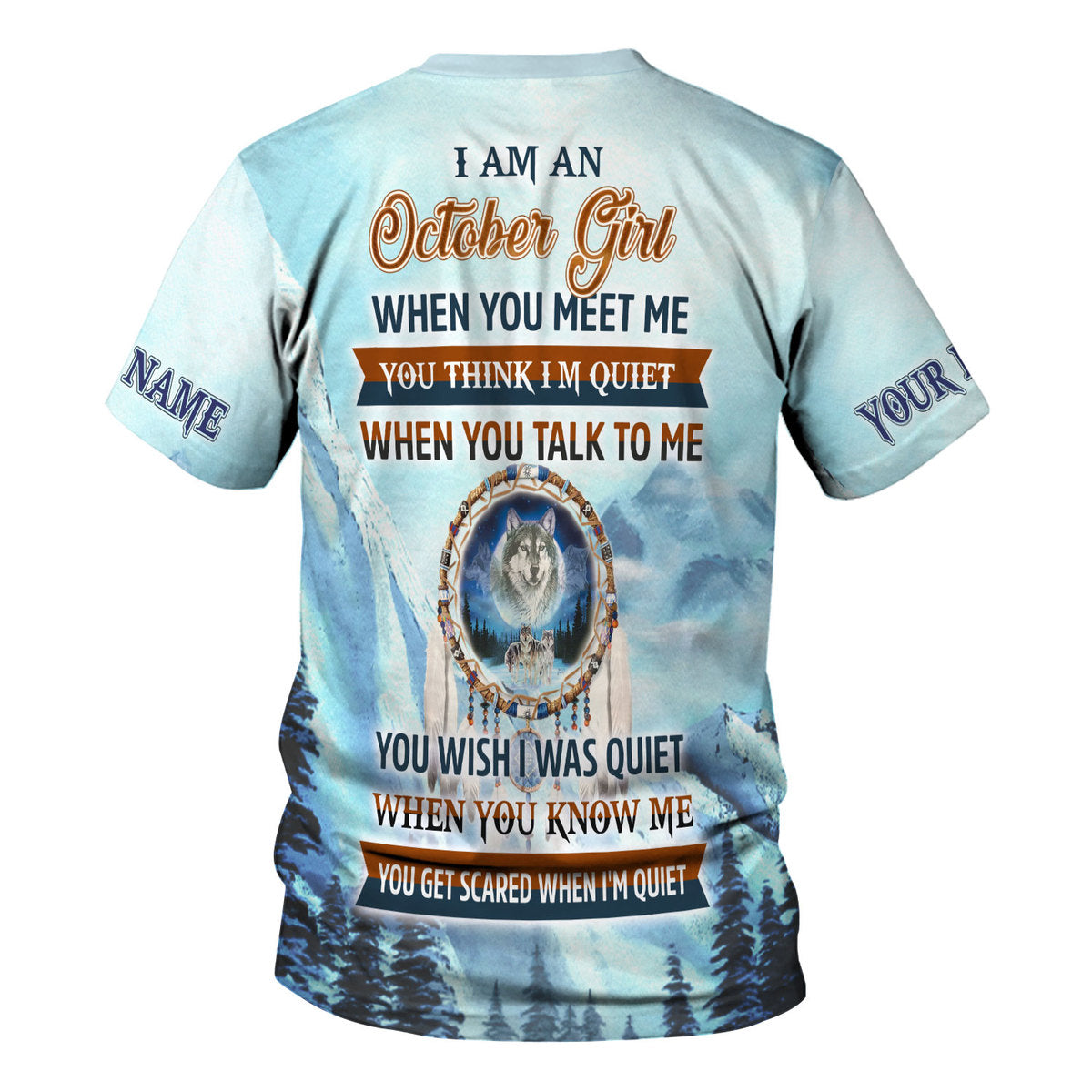 CustomsPig Personalized T-shirt I Am An October Girl All Over Printed