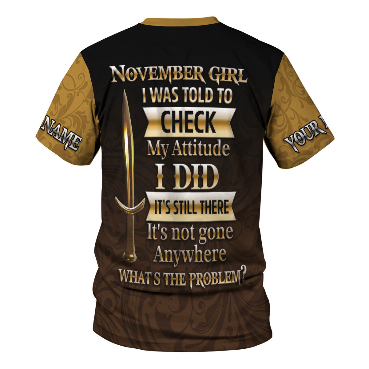 CustomsPig Personalized Tops November Girl All Over Printed