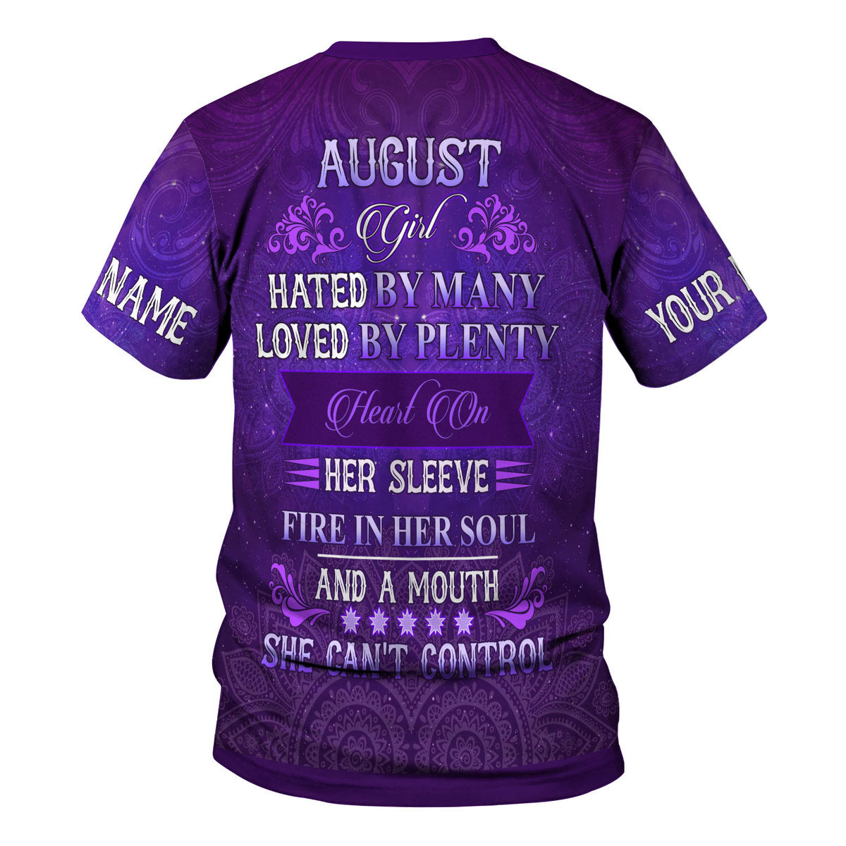 CustomsPig Personalized Tops August Girl All Over Printed