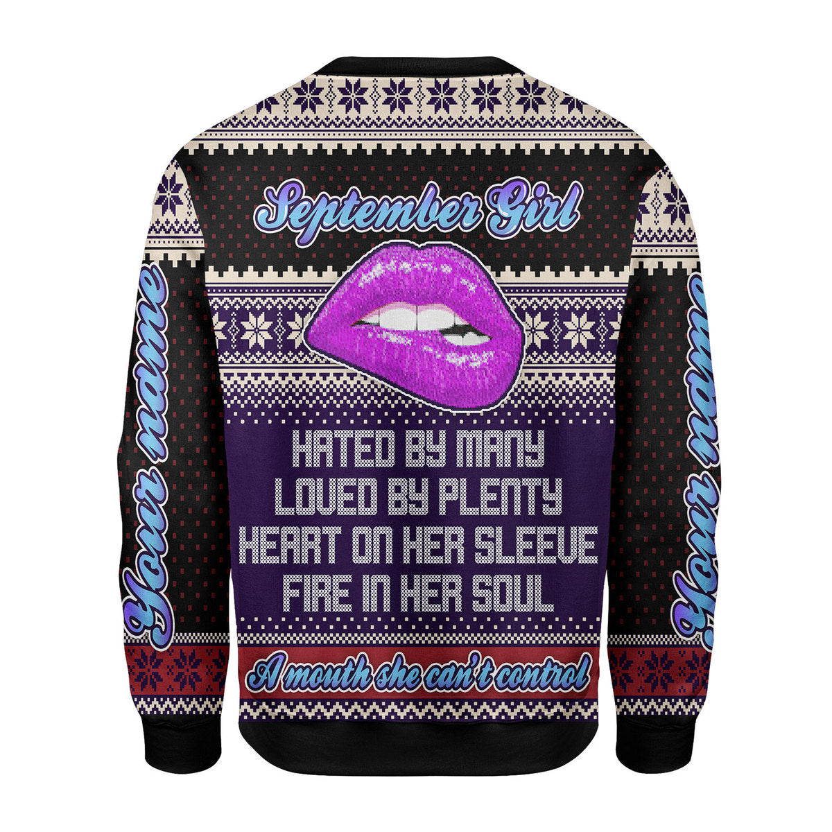 Customspig Personalized Sweatshirt A Queen Was Born In September All Over Printed
