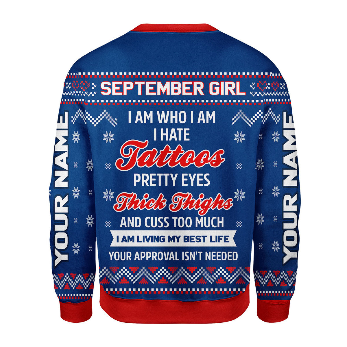 Customspig Personalized Sweatshirt September Girl I Am Who I Am All Over Printed