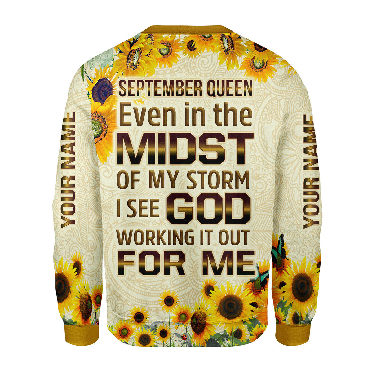 CustomsPig Personalized Ugly Sweater September Queen All Over Printed