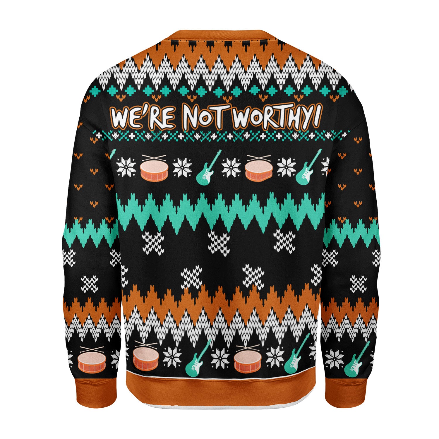 Customspig Christmas Sweater We're Not Worthy 3D Apparel