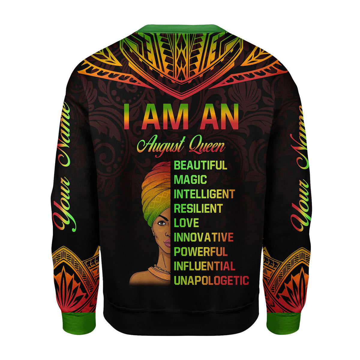 CustomsPig Personalized Ugly Sweater August Queen All Over Printed
