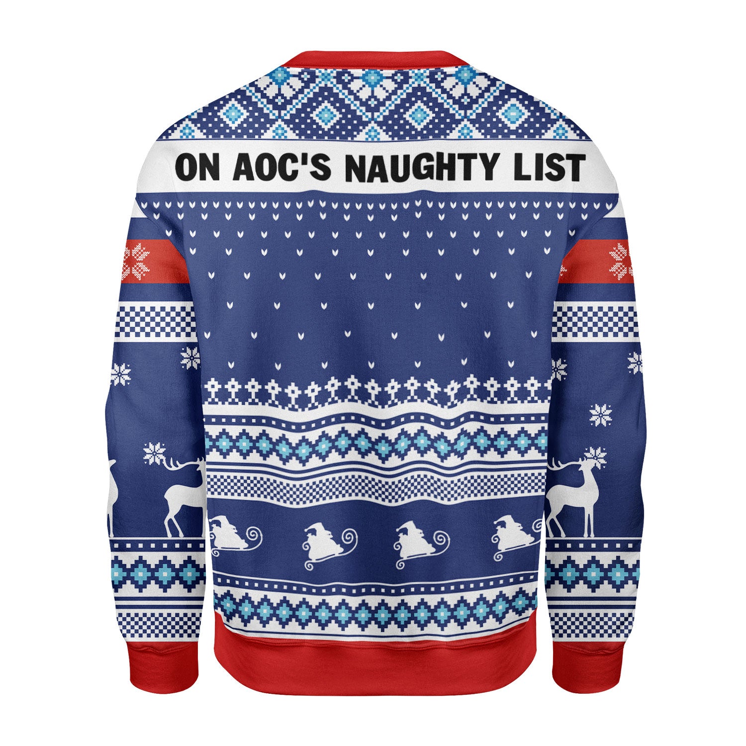 Customspig Christmas Sweater On AOC's Naughty List 3D Apparel
