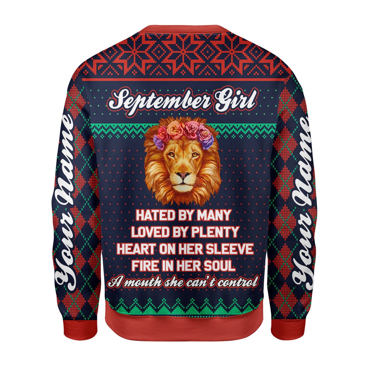 CustomsPig Personalized Ugly Sweater September Girl All Over Printed