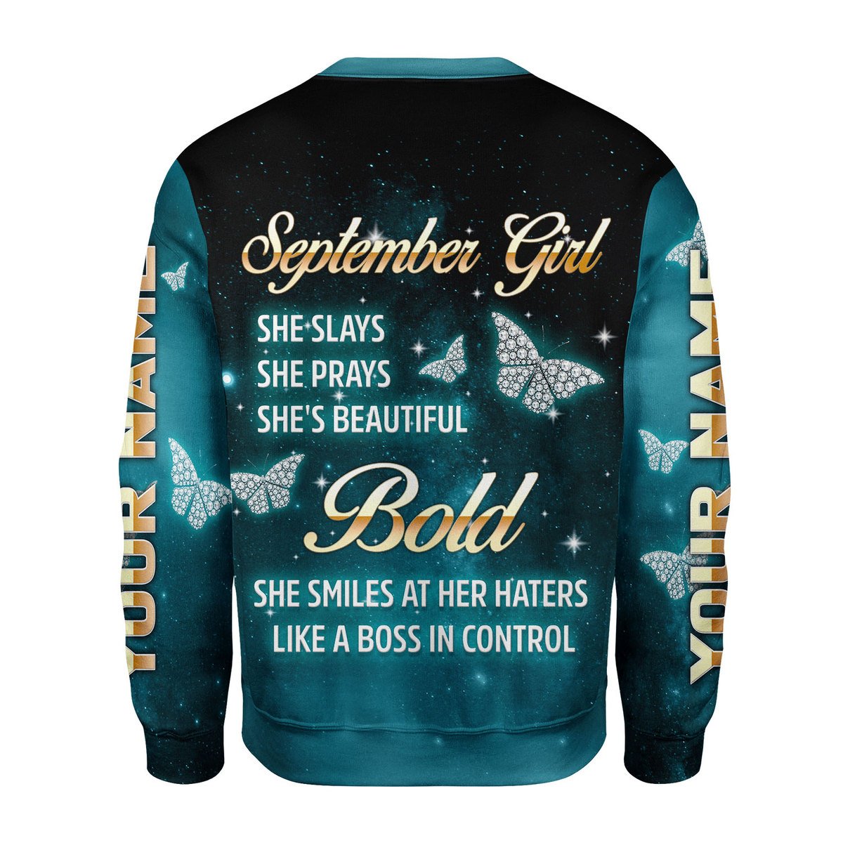 CustomsPig Personalized Ugly Sweater September Girl All Over Printed