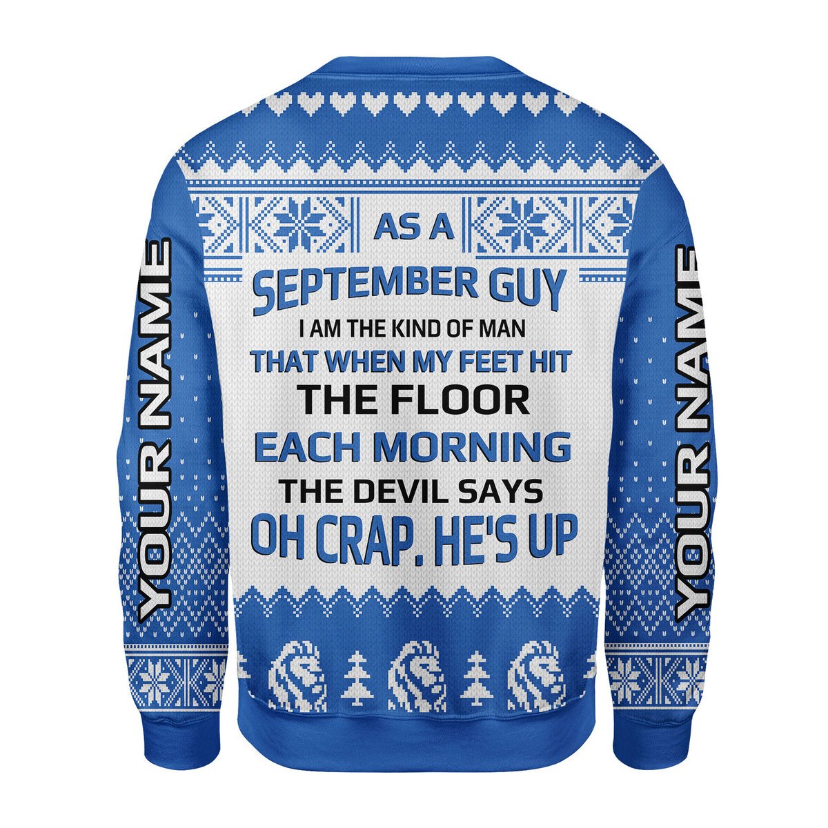 CustomsPig Personalized Ugly Sweater September Guy All Over Printed