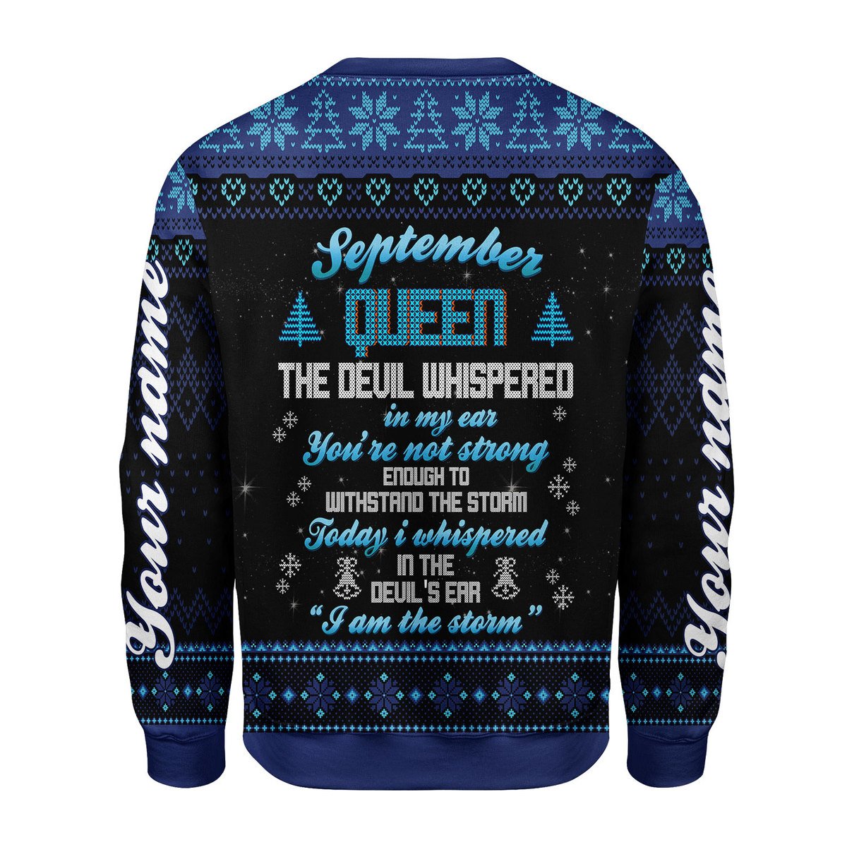 CustomsPig Personalized Ugly Sweater September Girl I Am The Storm All Over Printed