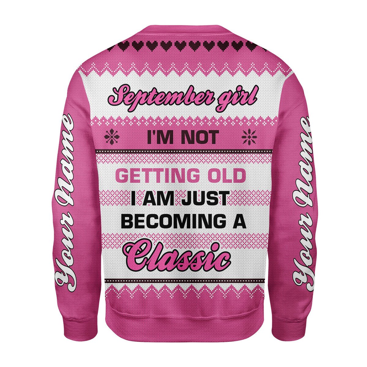 CustomsPig Personalized Ugly Sweater September Girl All Over Printed