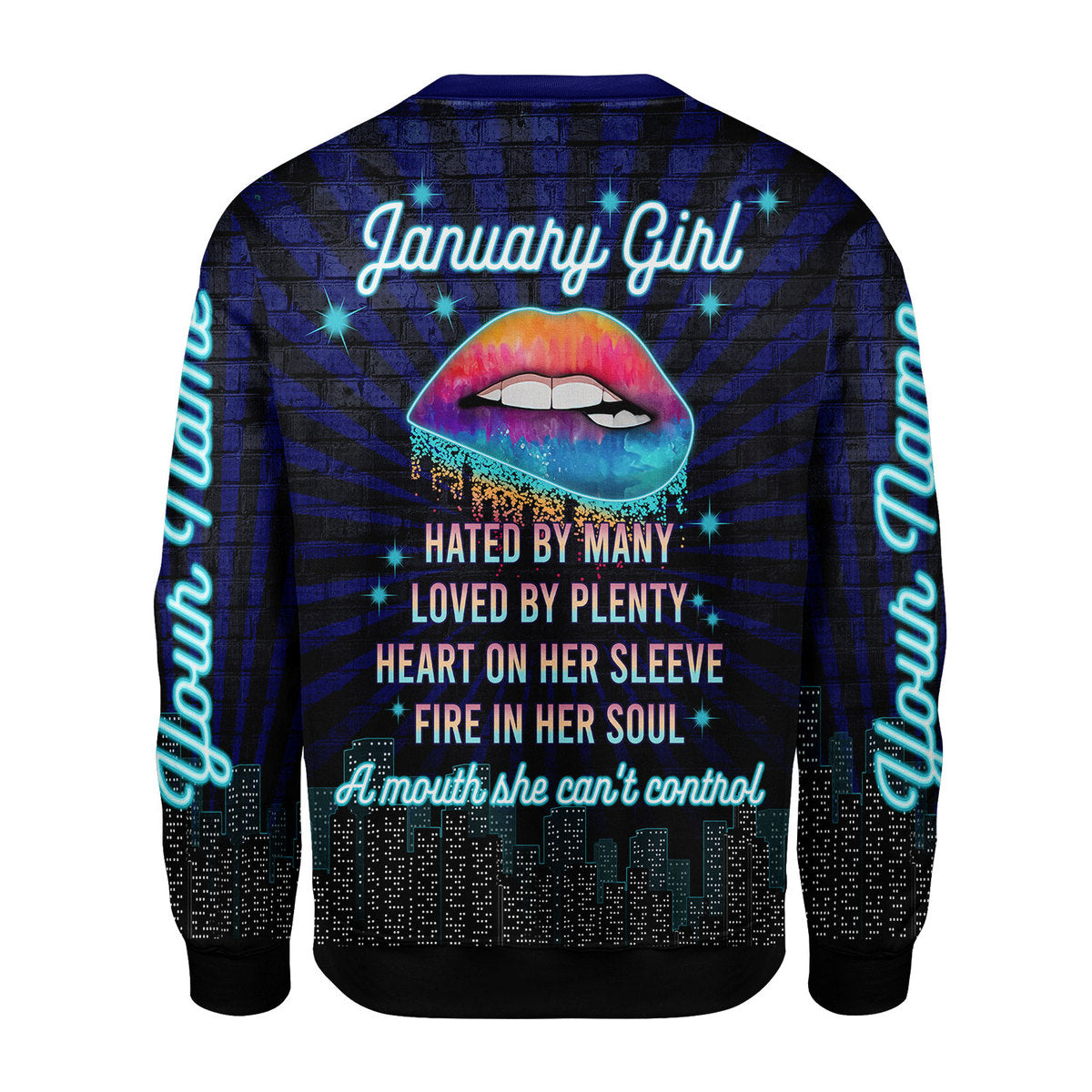 CustomsPig Personalized Tops January Girl Blue All Over Printed
