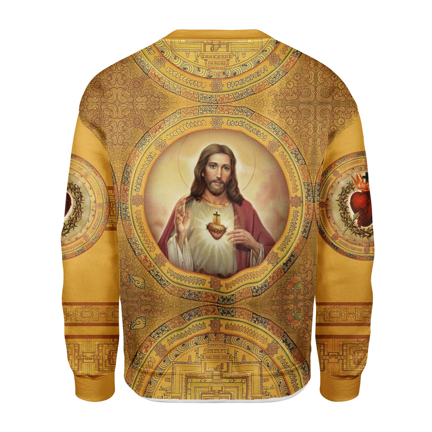 Customspig Tracksuit Tops Pullover Sweatshirt Christ Jesus, Gold 3D Apparel