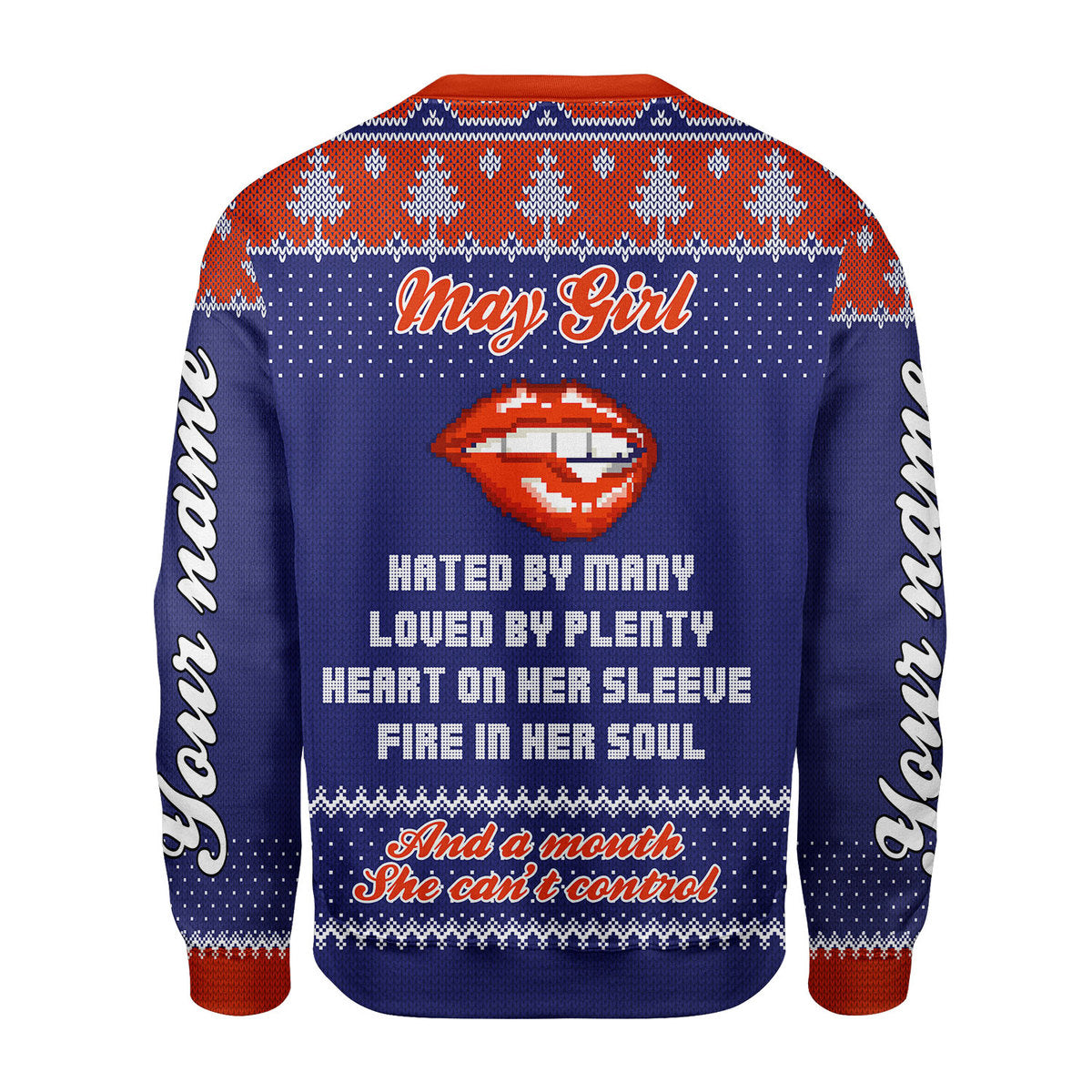CustomsPig Personalized Ugly Sweater May Girl All Over Printed
