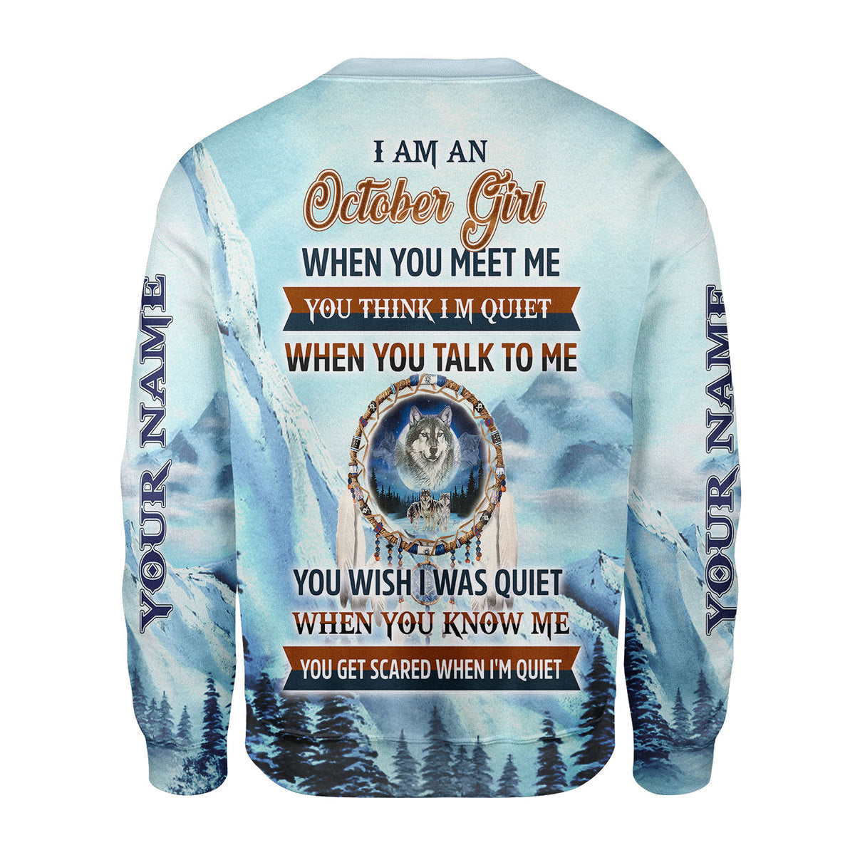 CustomsPig Personalized Ugly Sweater I Am An October Girl All Over Printed