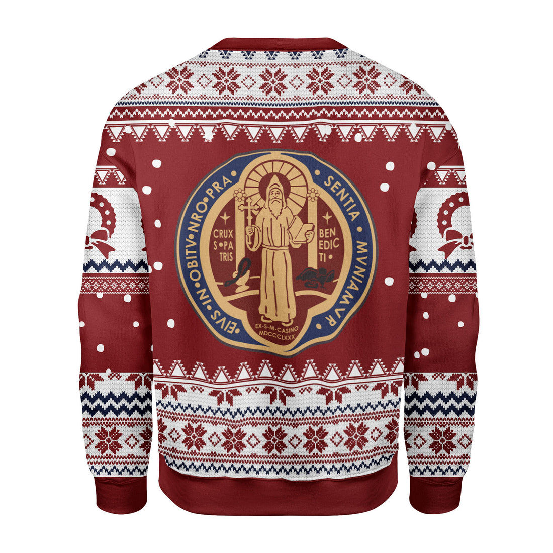 Customspig Christmas Sweater Saint Benedict Medal 3D Apparel