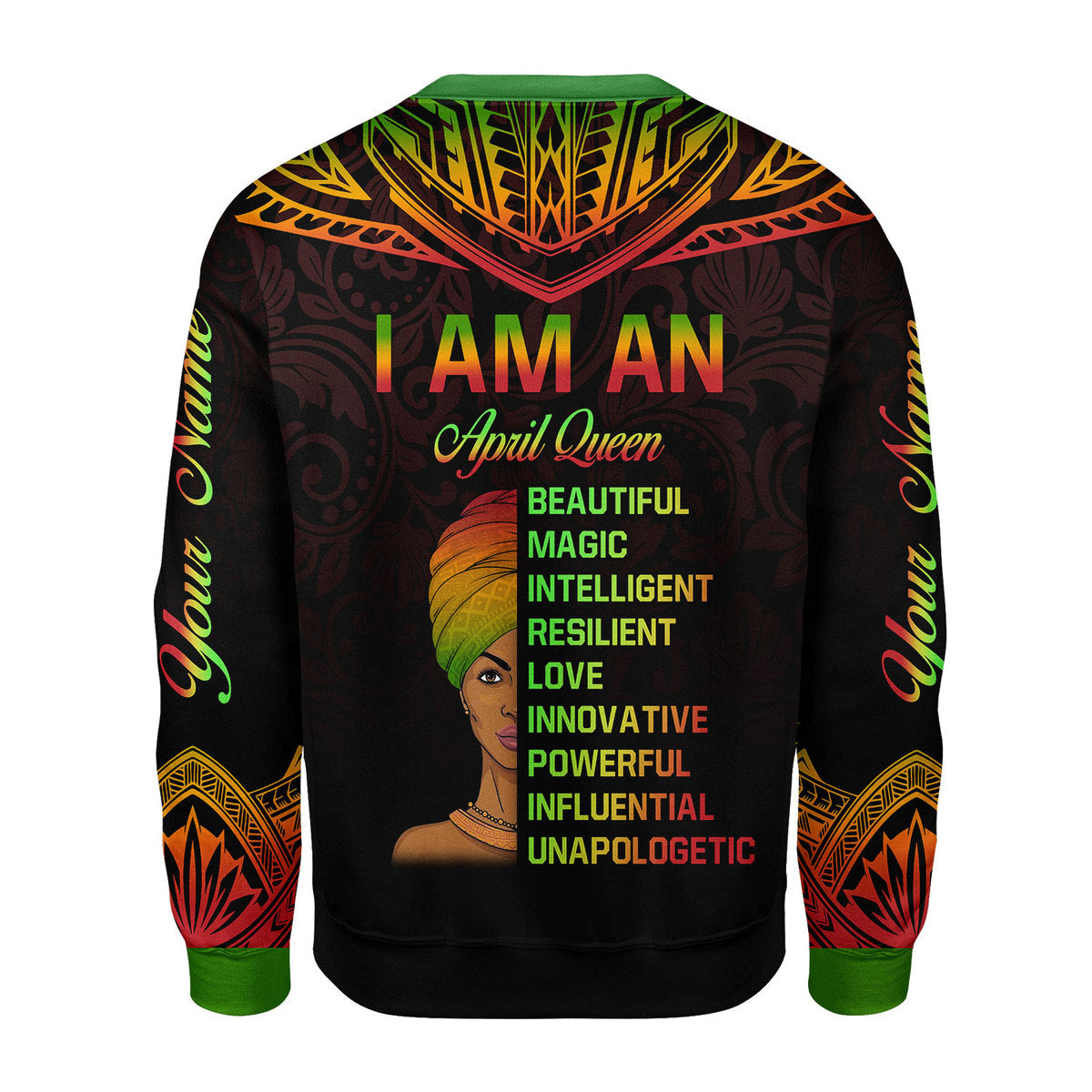 CustomsPig Personalized Ugly Sweater April Queen All Over Printed