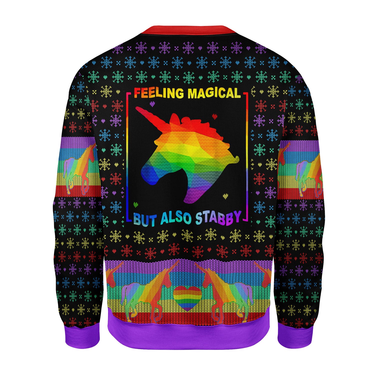 Customspig Christmas Sweater Feeling Magical But Also Stabby 3D Apparel