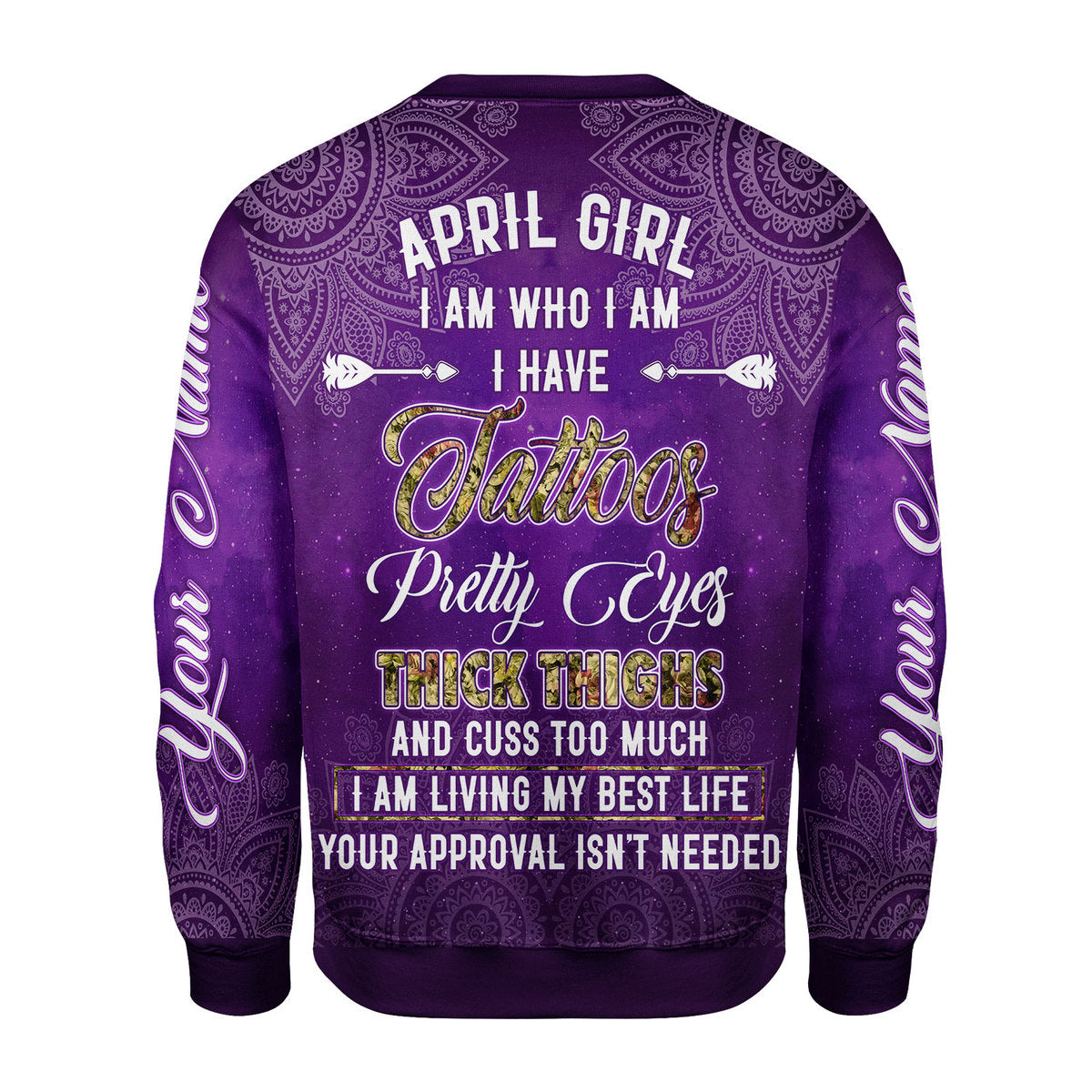 CustomsPig Personalized Tops April Girl I Have Tattoos All Over Printed