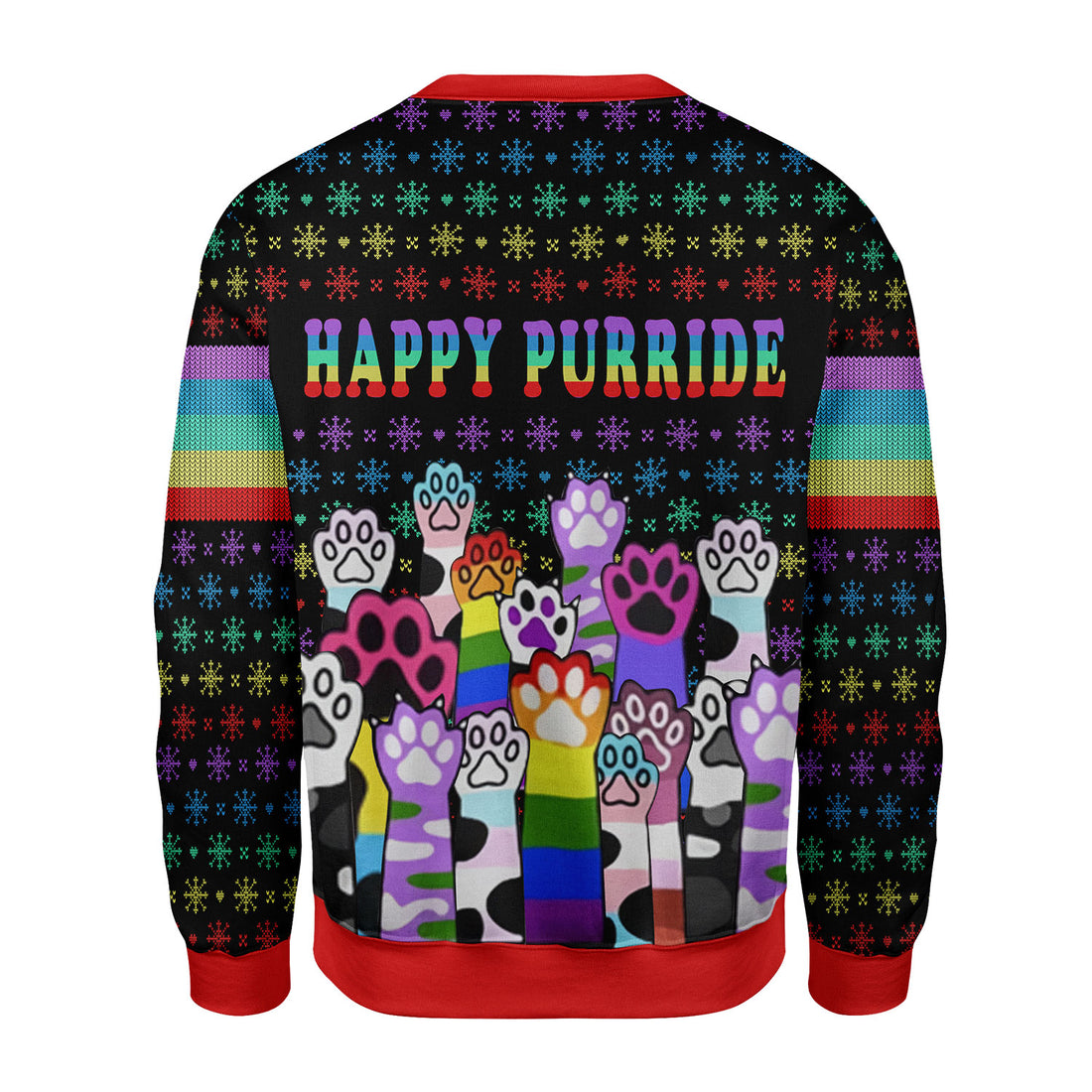 Customspig Christmas Sweater Happy Purride LGBT 3D Apparel