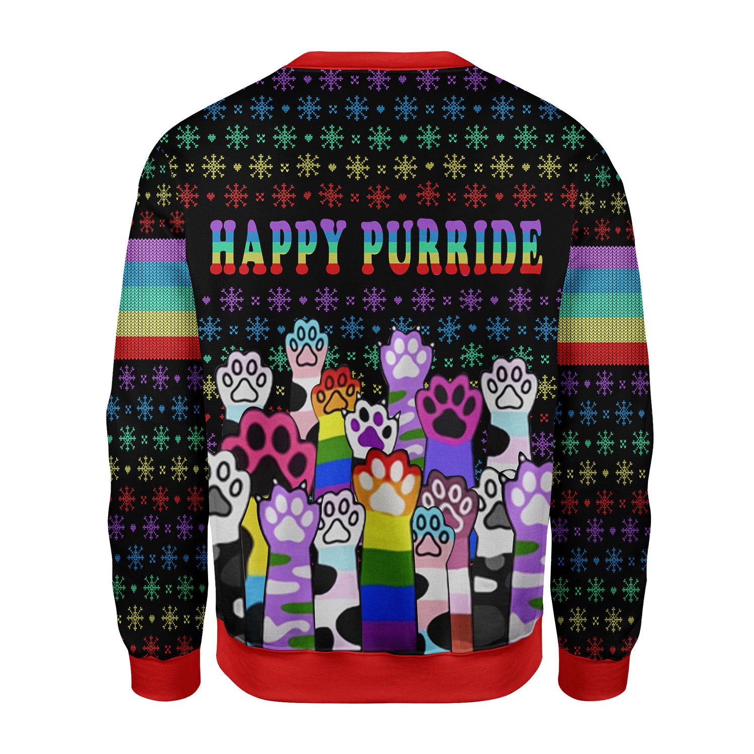 Customspig Christmas Sweater Happy Purride LGBT 3D Apparel