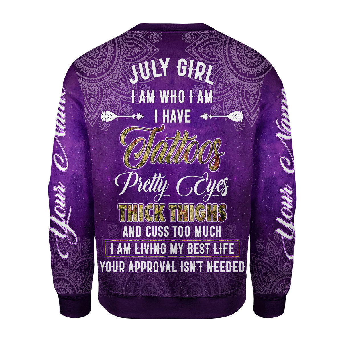 CustomsPig Personalized Tops July Girl I Have Tattoos All Over Printed