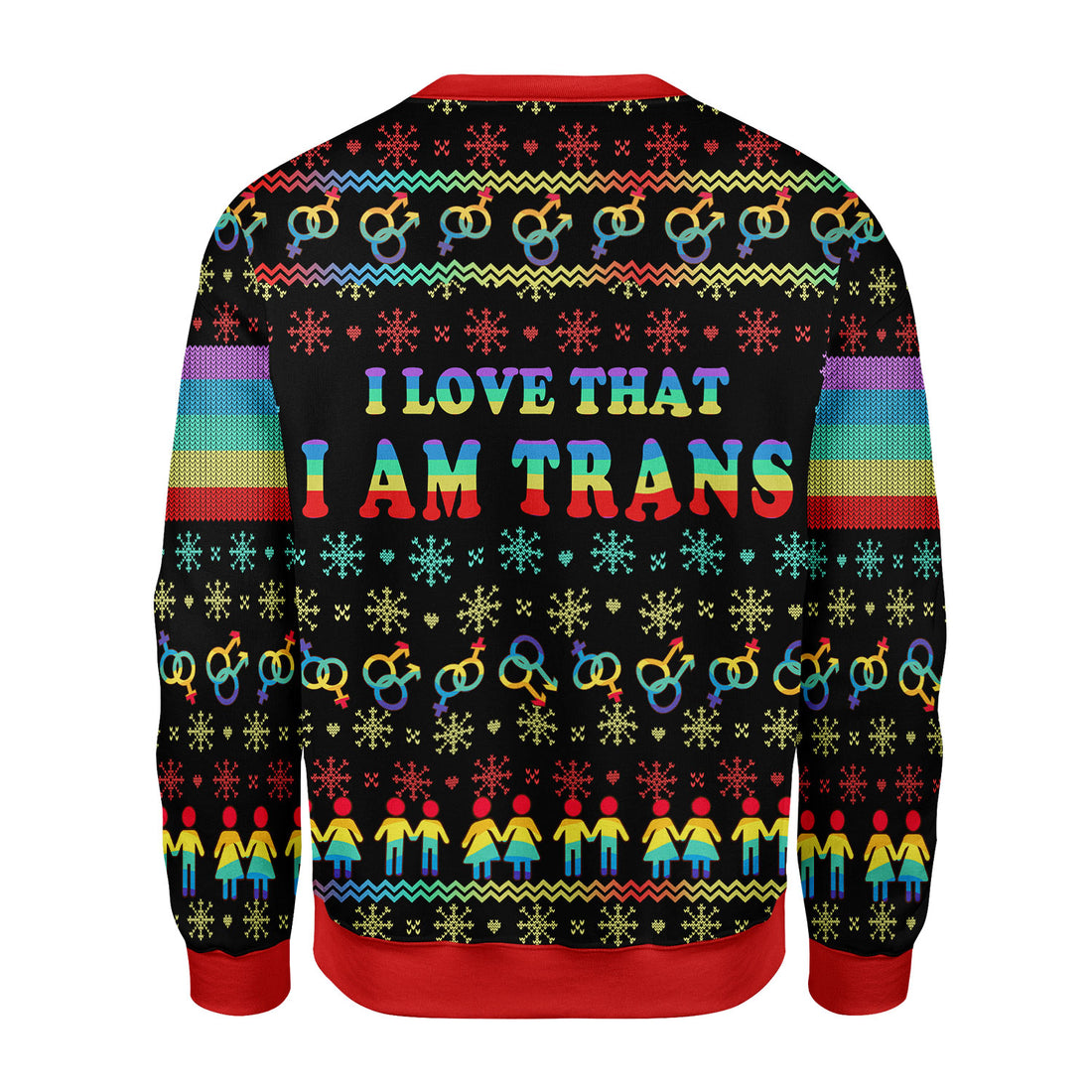 Customspig Christmas Sweater I Love That I Am Trans 3D Apparel