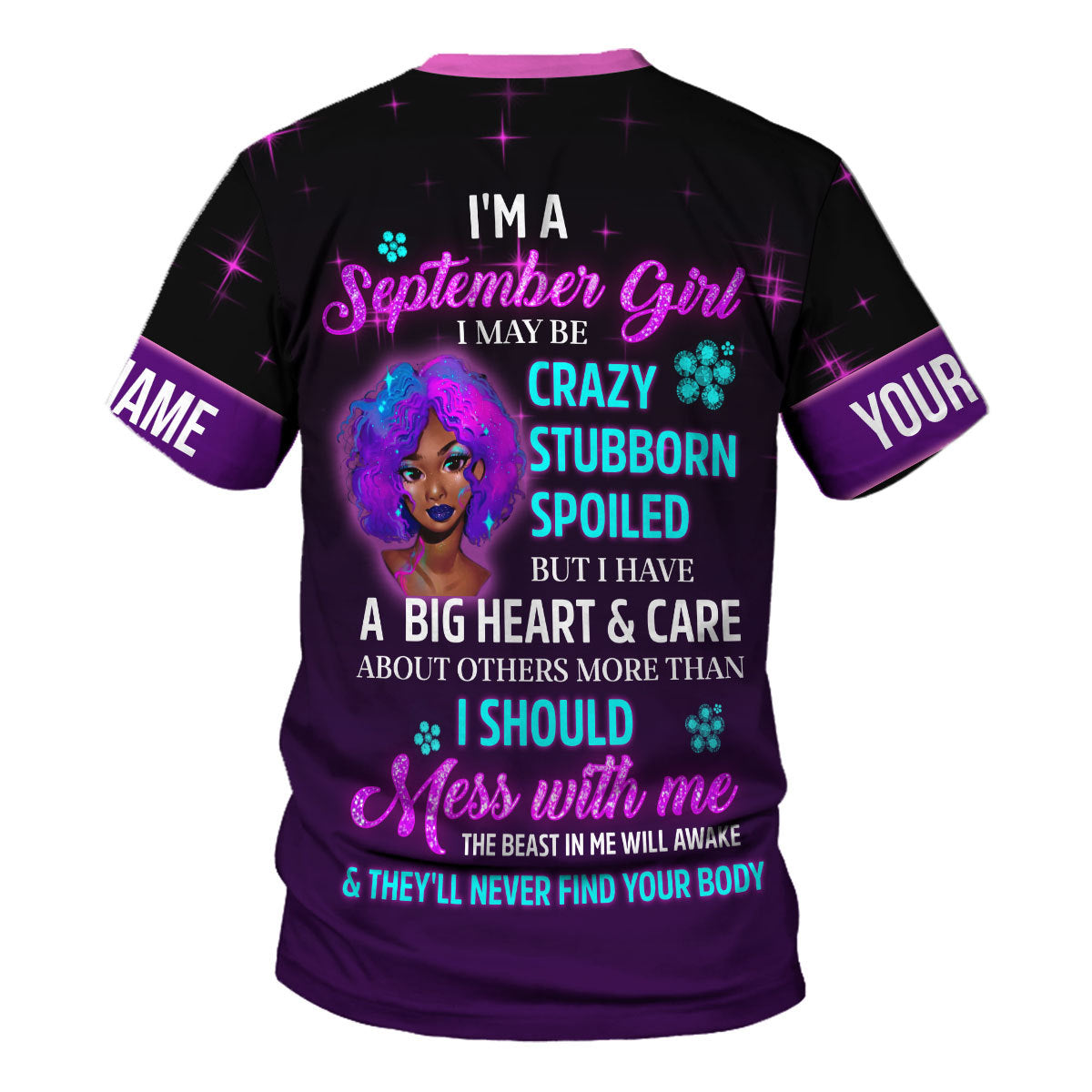 CustomsPig Personalized T-shirt Queen Was Born In September All Over Printed