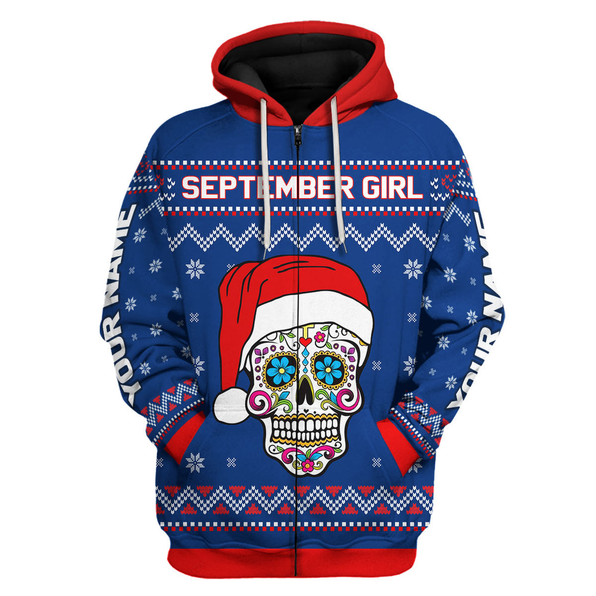 CustomsPig Personalized Zip Hoodie September Girl I Am Who I Am All Over Printed