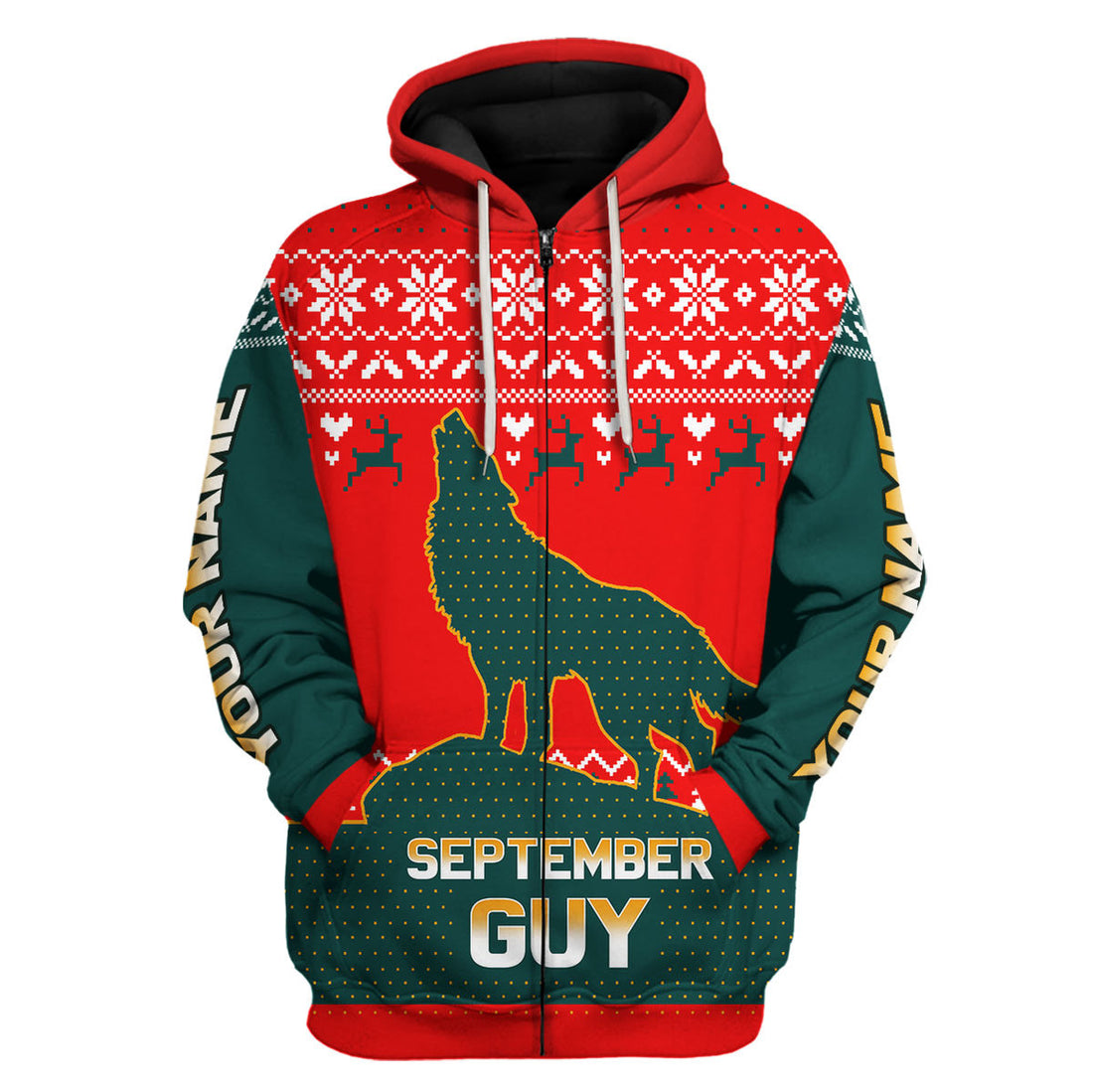 CustomsPig Personalized Zip Hoodie September Guy All Over Printed