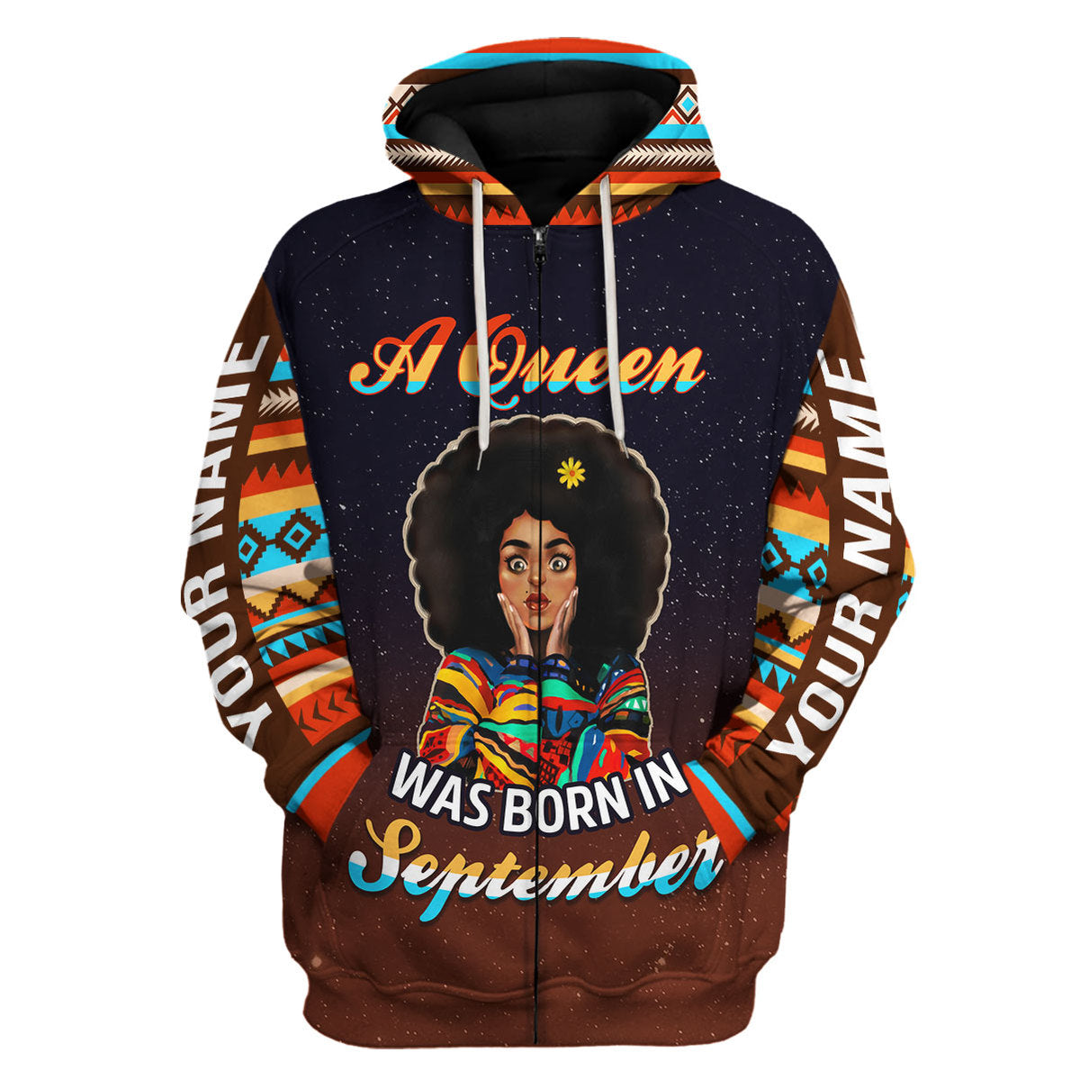 CustomsPig Personalized Hoodie September Girl All Over Printed