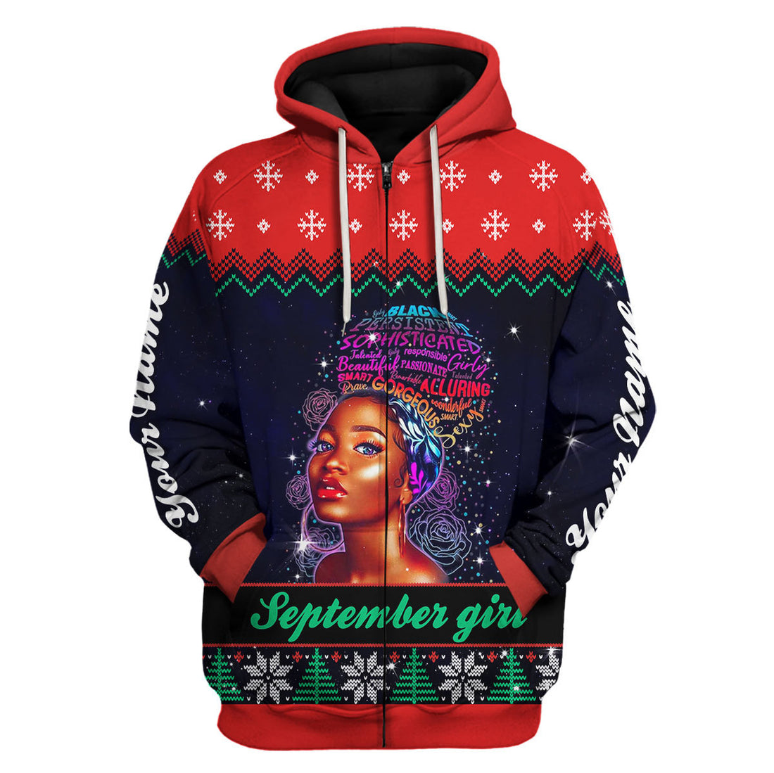 CustomsPig Personalized Zip Hoodie September Girl All Over Printed